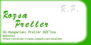 rozsa preller business card